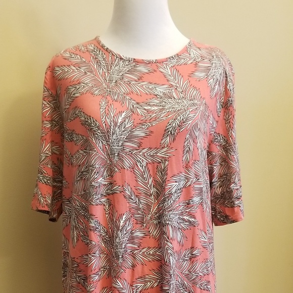 Tropical Coral Short Sleeve T-shirt Dress Large - Picture 2 of 7